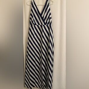 Jessica Simpson Maternity Navy and White Striped Dress